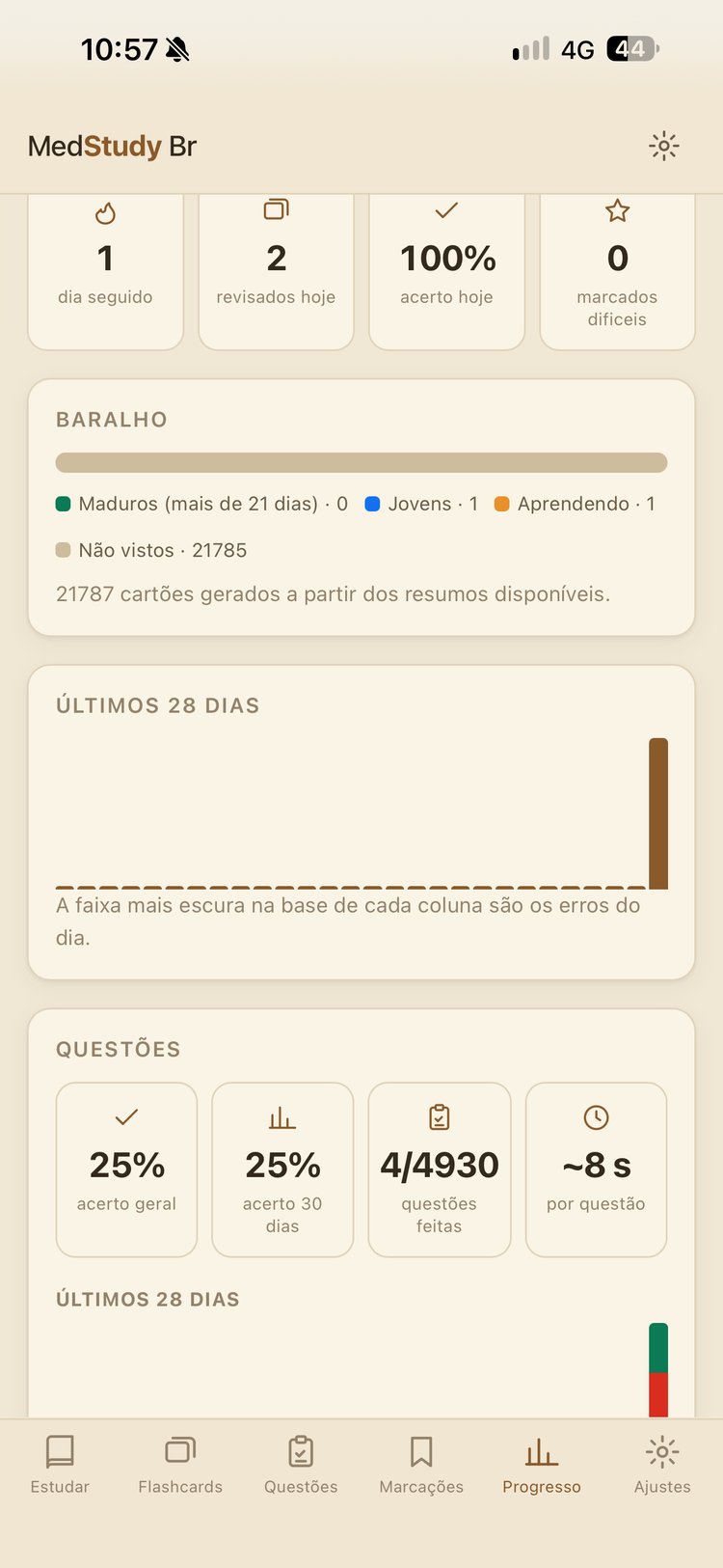 Tela de progresso